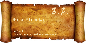 Büte Piroska névjegykártya