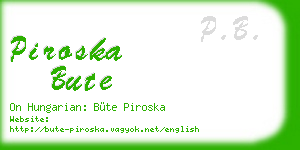 piroska bute business card