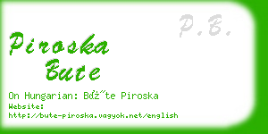 piroska bute business card